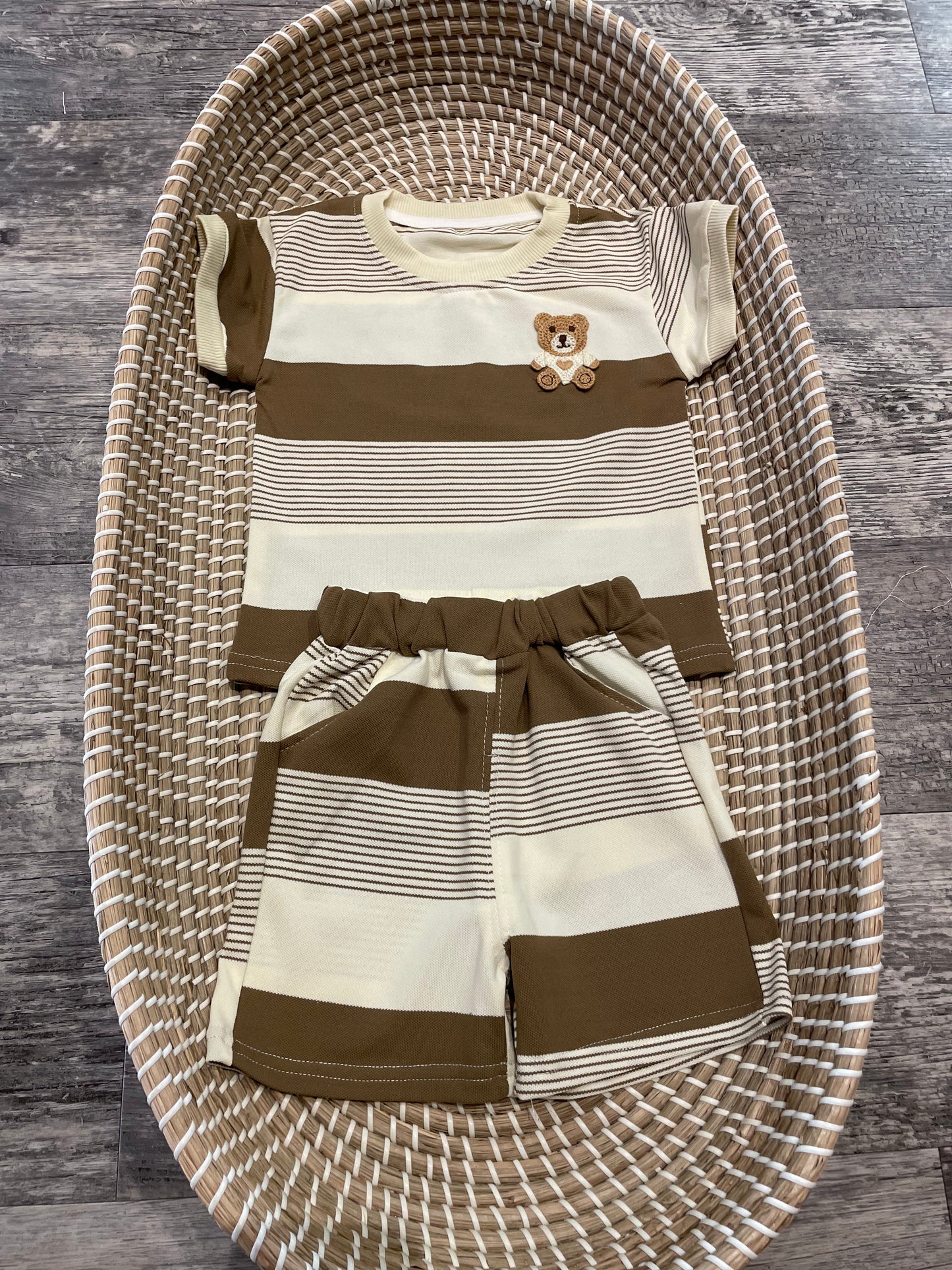 The striped teddy set