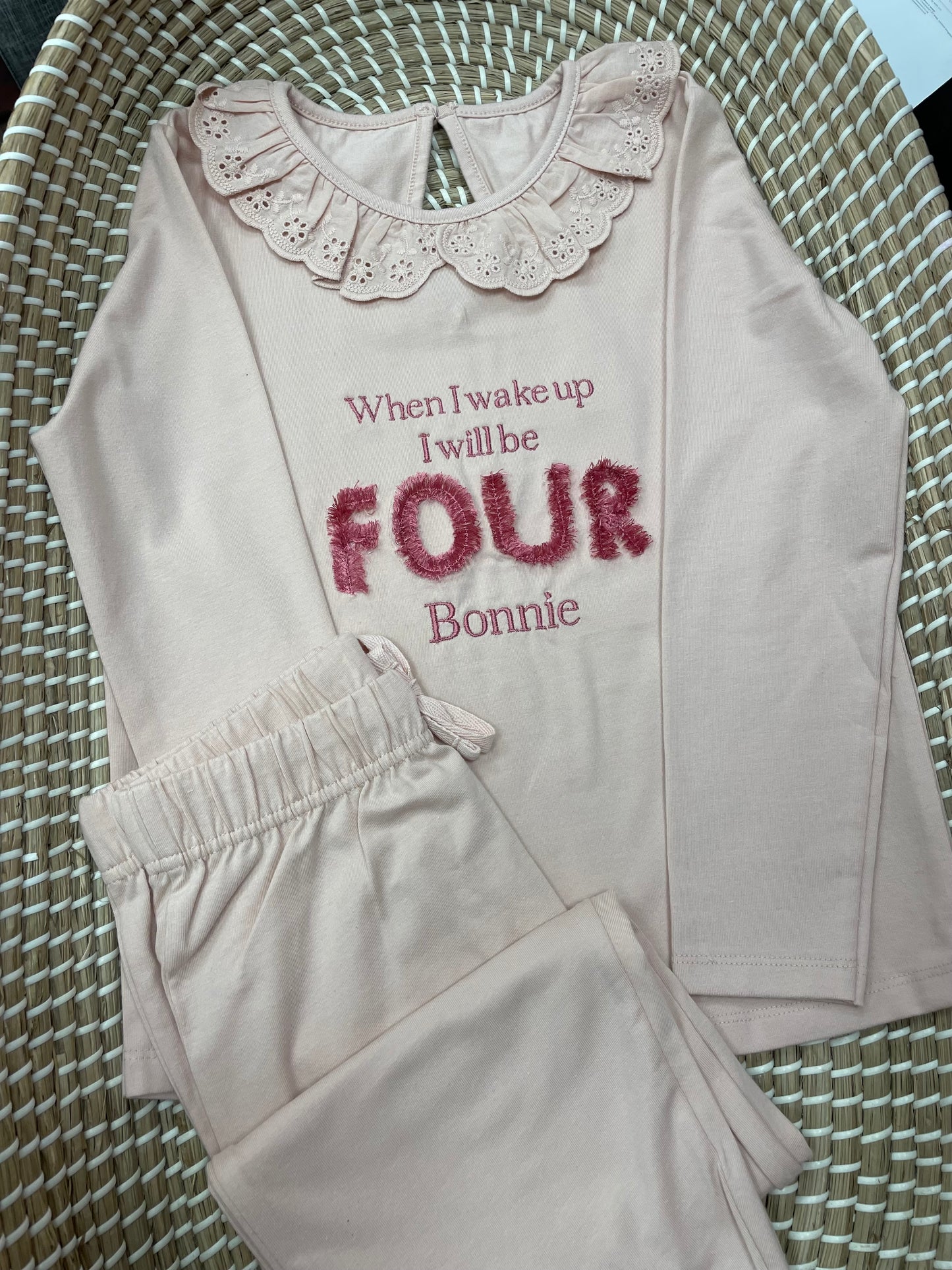 Personalised cotton pyjamas