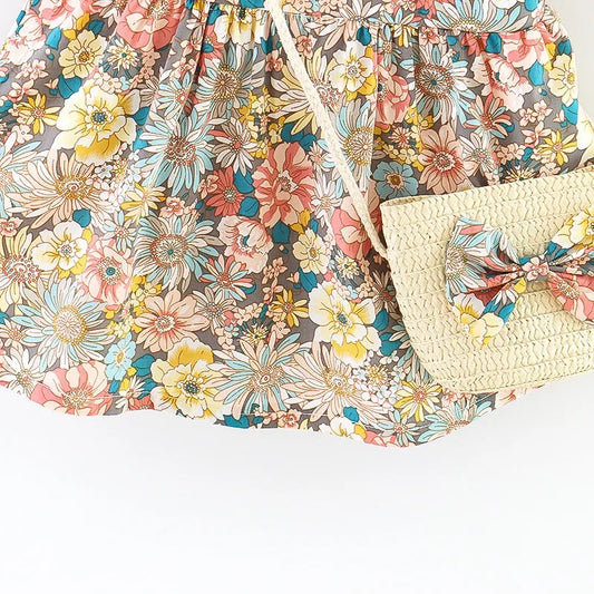 The flower dress and bag set