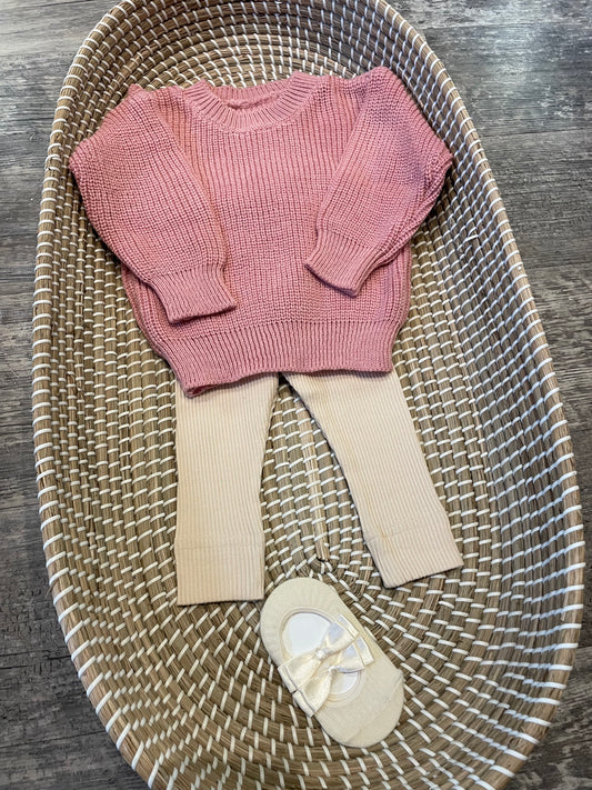 Hand knitted pink jumper