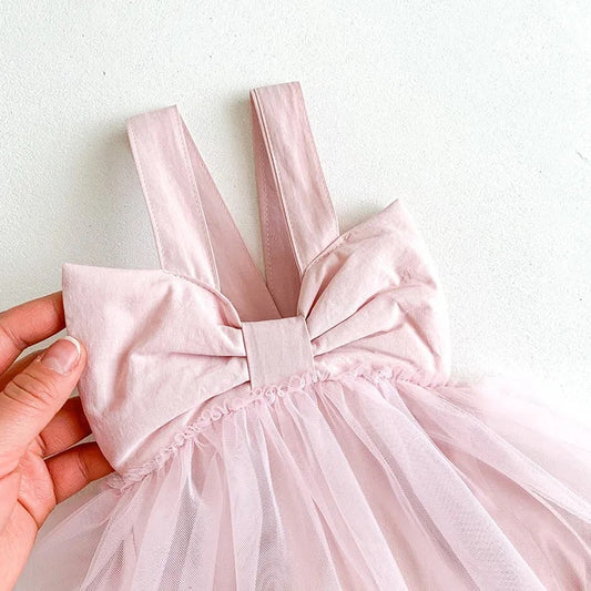 Pink bow romper