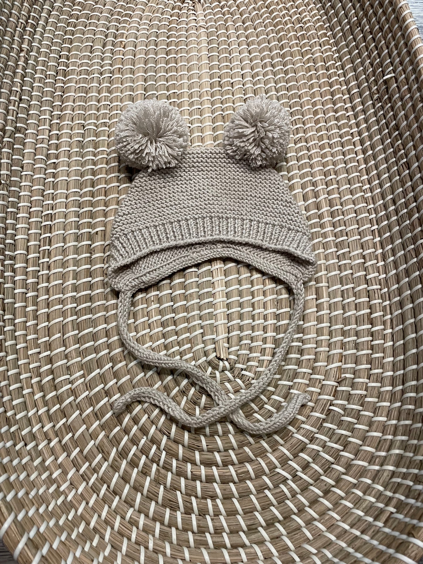 Hand knitted hat and scarf set