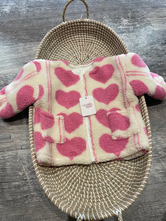 Pink heart fleece