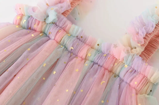 Rainbow tulle dress