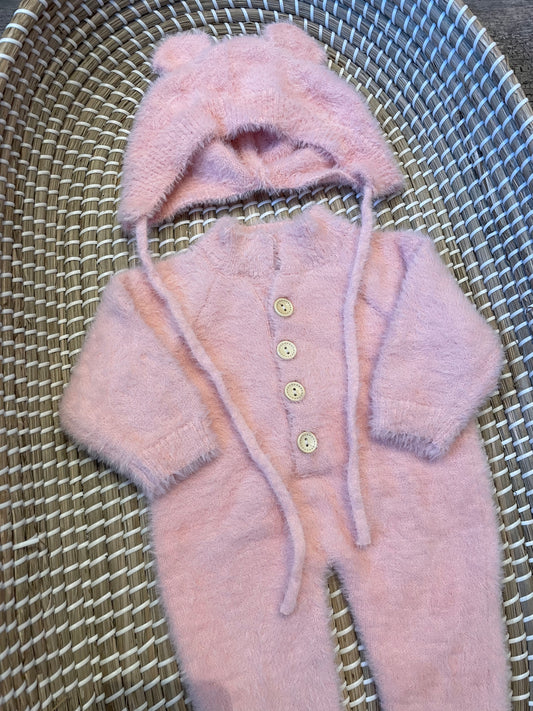 Pink fluffy onesie