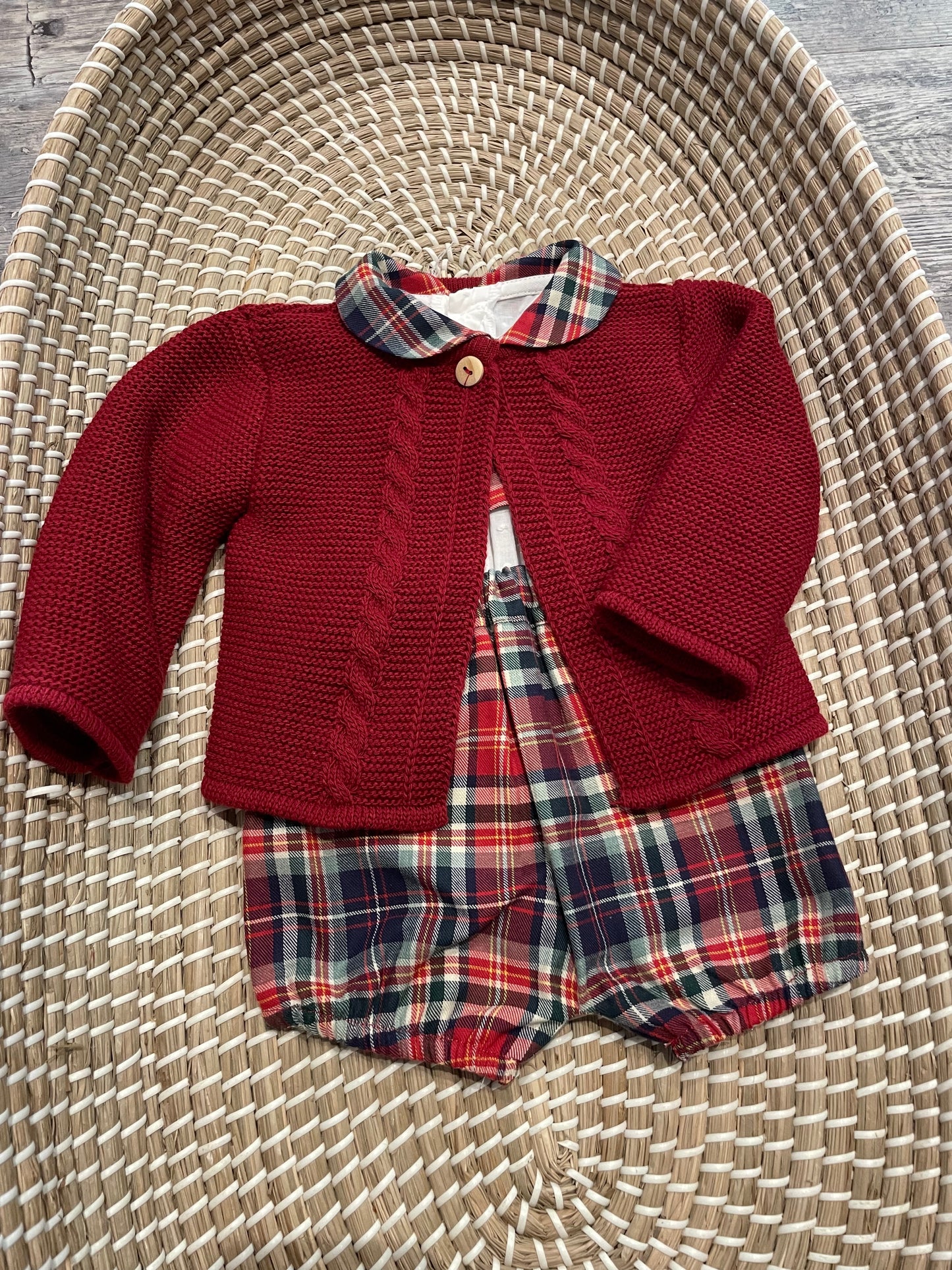 Red and tartan 3pc boys set