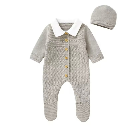 Grey knitted onesie