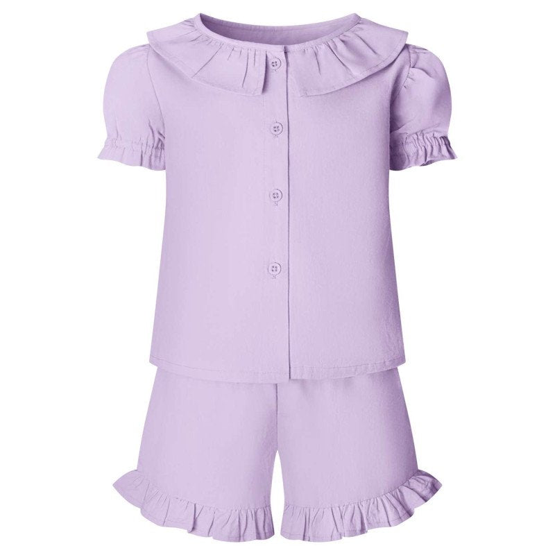 Cotton frill shorts set