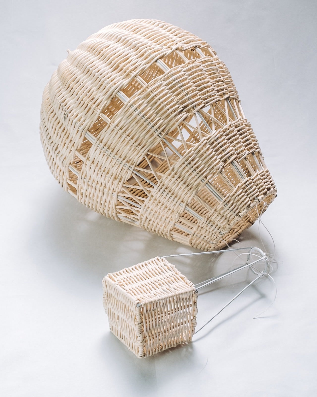 Large rattan hot air balloon