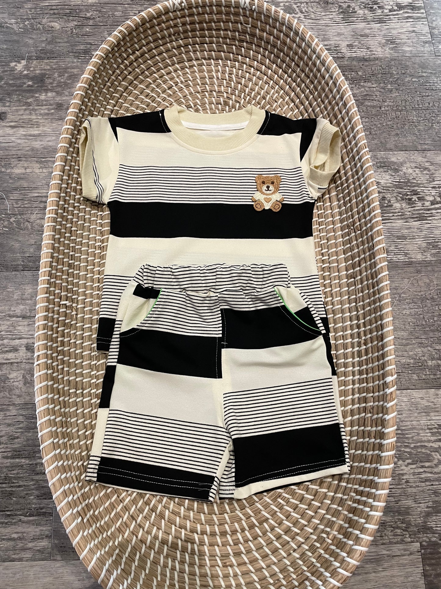 The striped teddy set