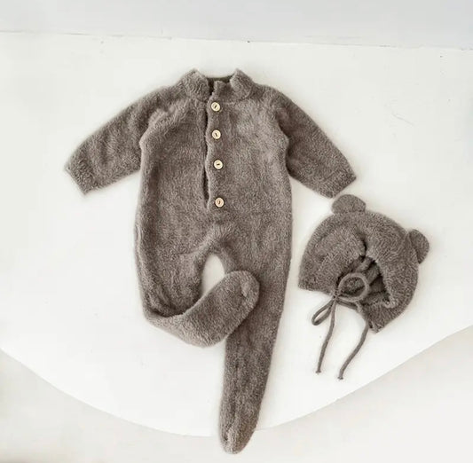 Grey fluffy onesie