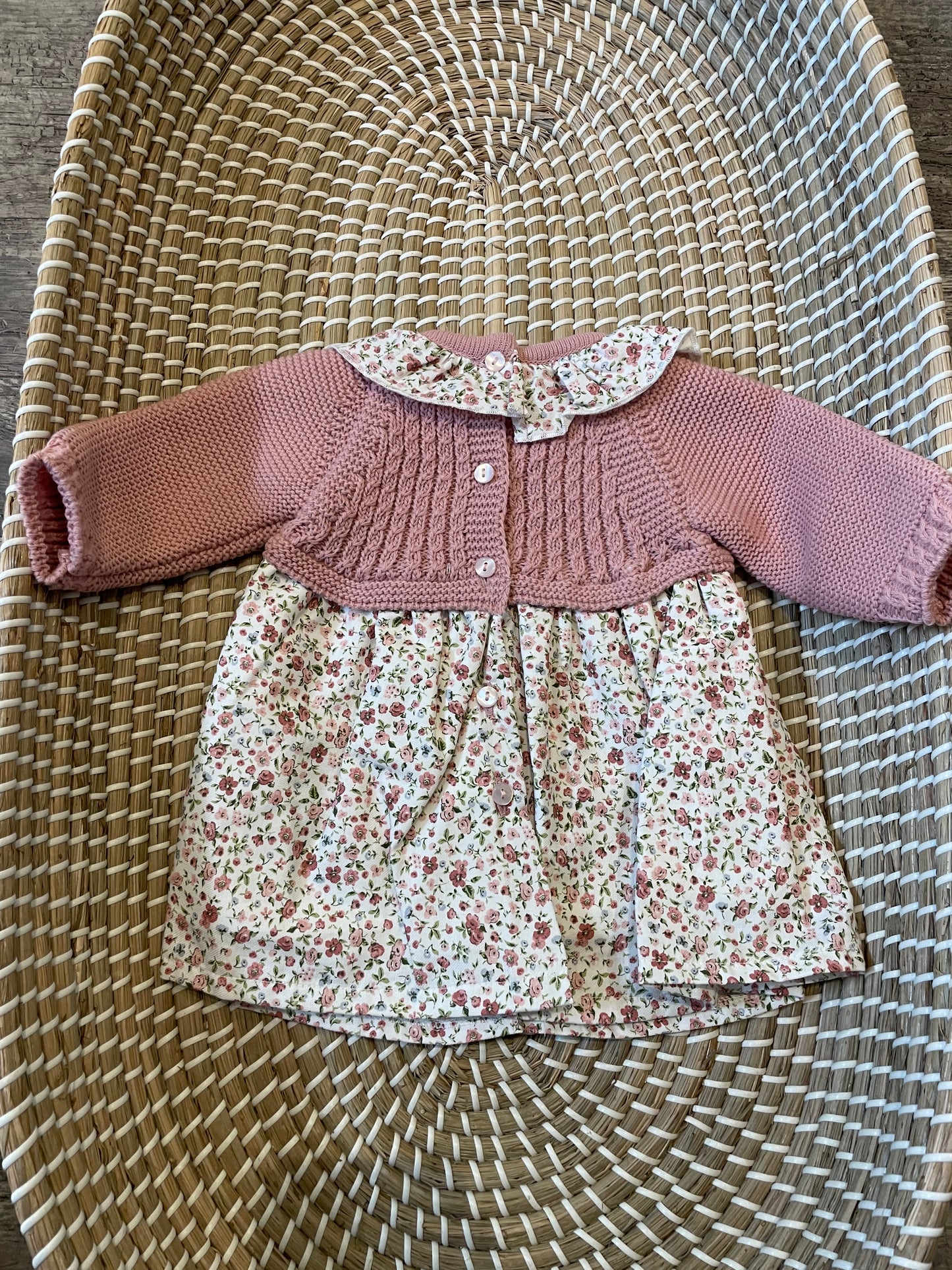 The pink half knit dress