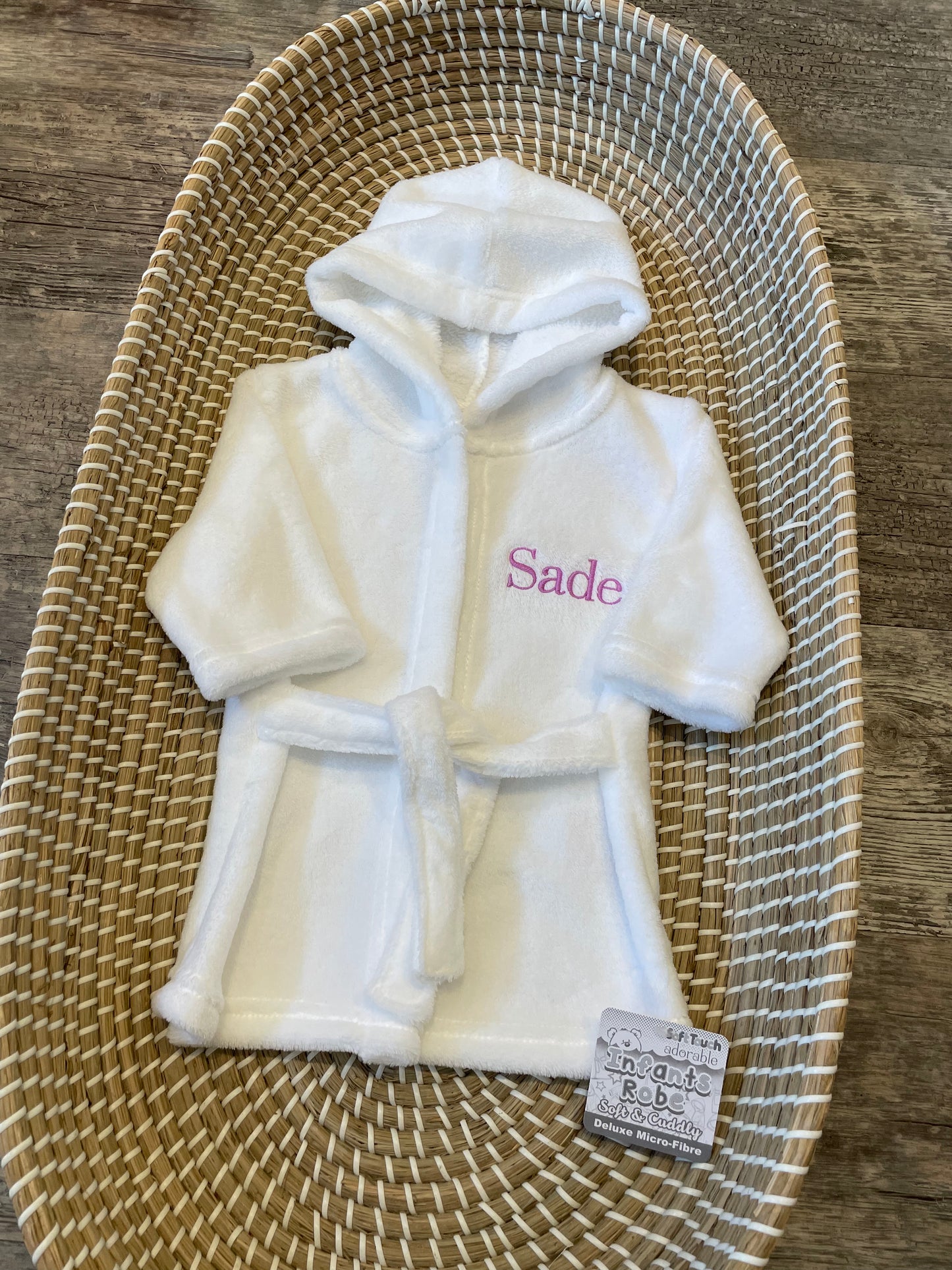 Personalised white dressing gown