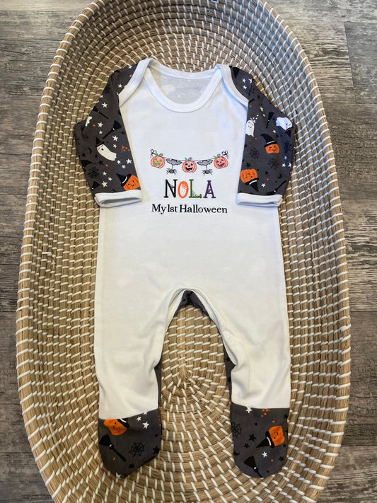 Personalised Halloween sleepsuits