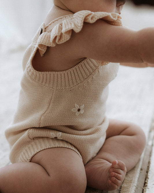 The knitted flower romper