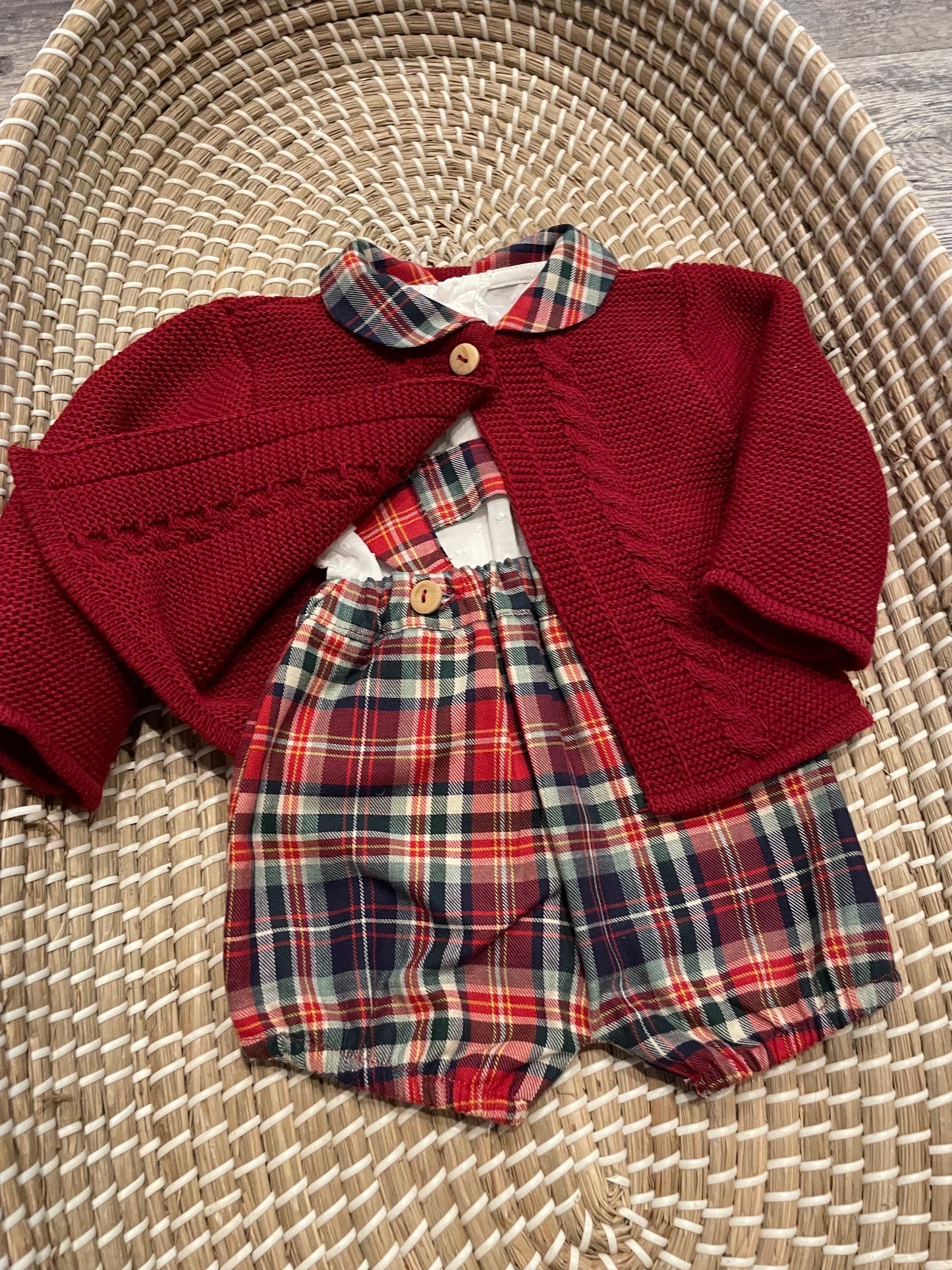 Red and tartan 3pc boys set