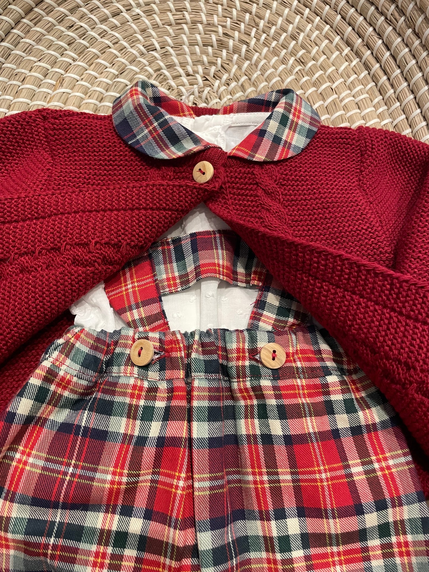 Red and tartan 3pc boys set