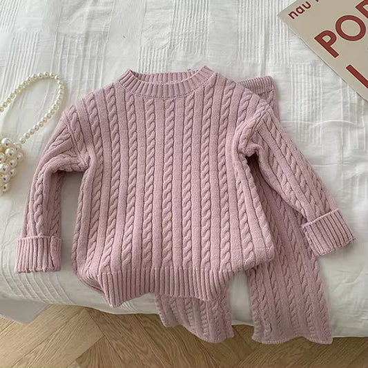 Knitted girls tracksuit