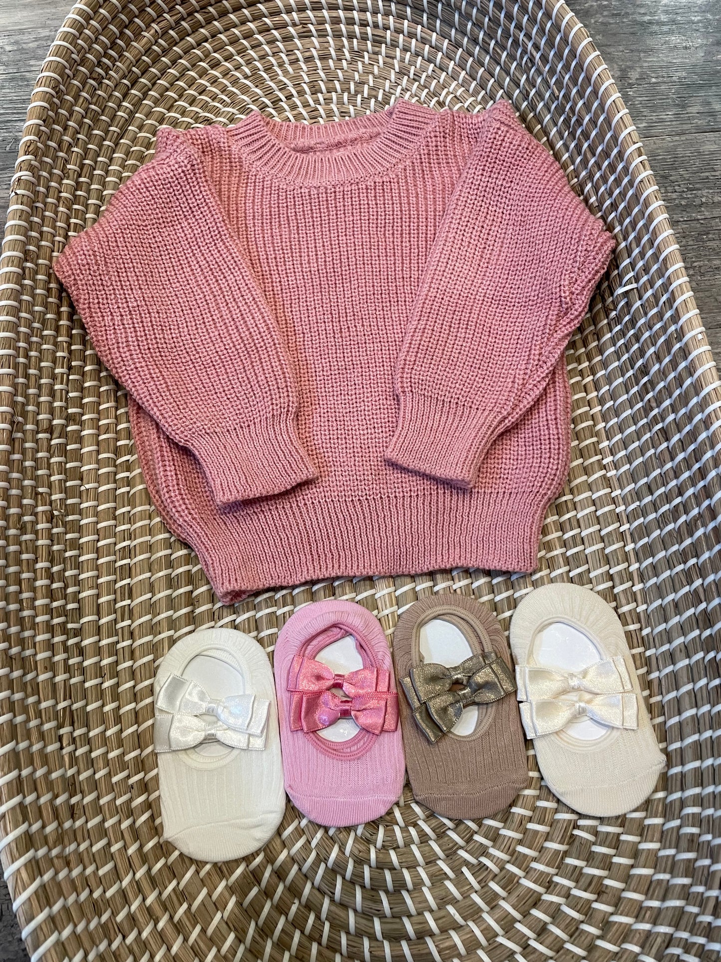 Hand knitted pink jumper