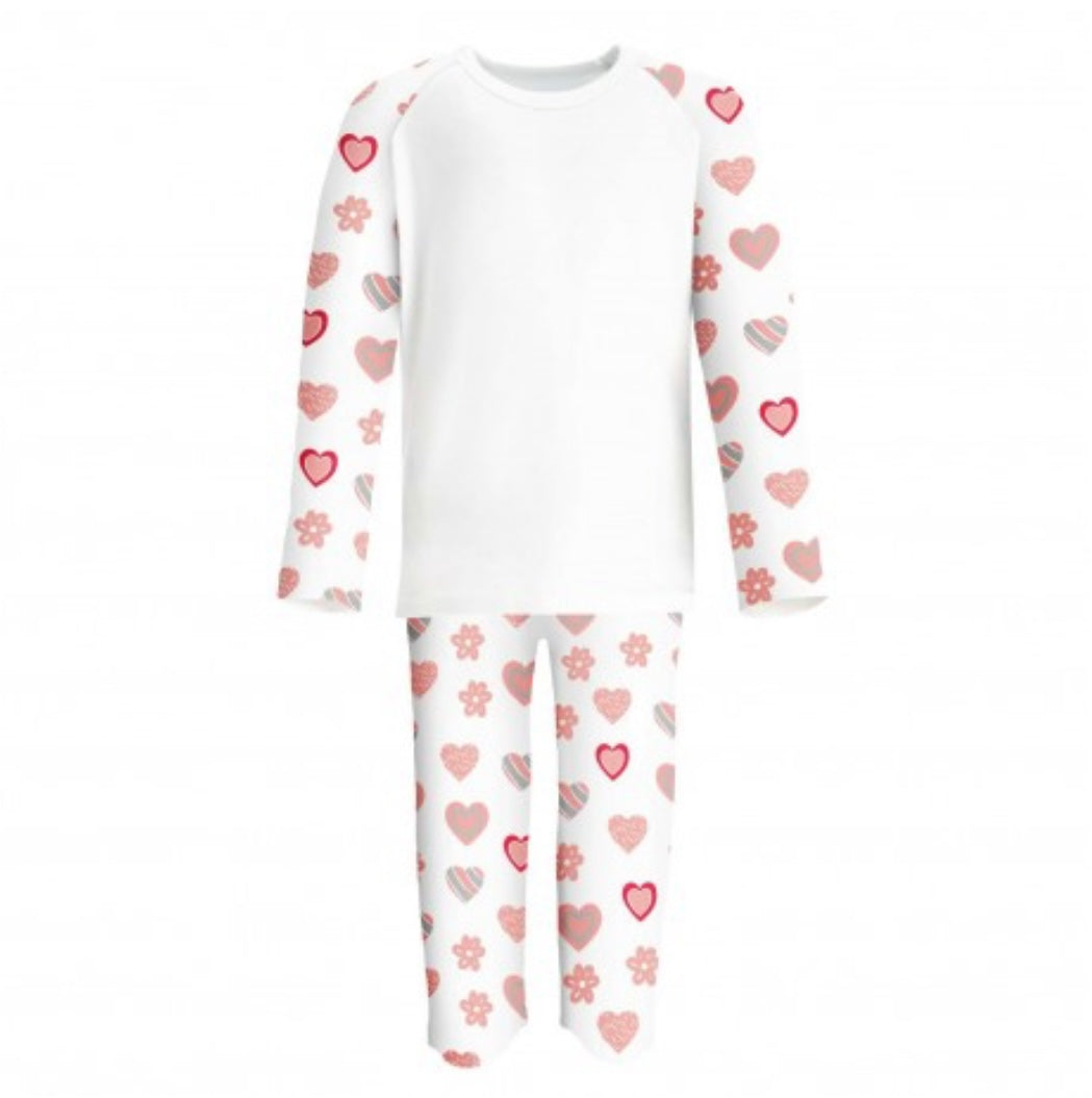 Personalised heart print pyjamas