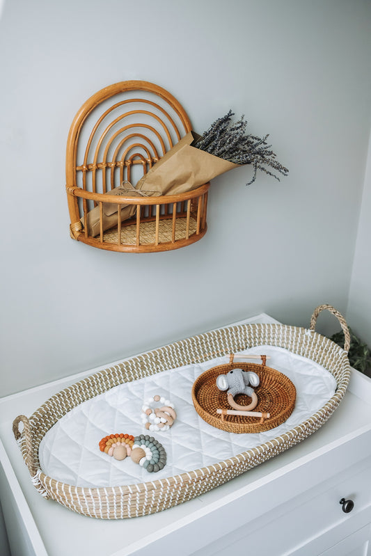 Rattan rainbow shelf