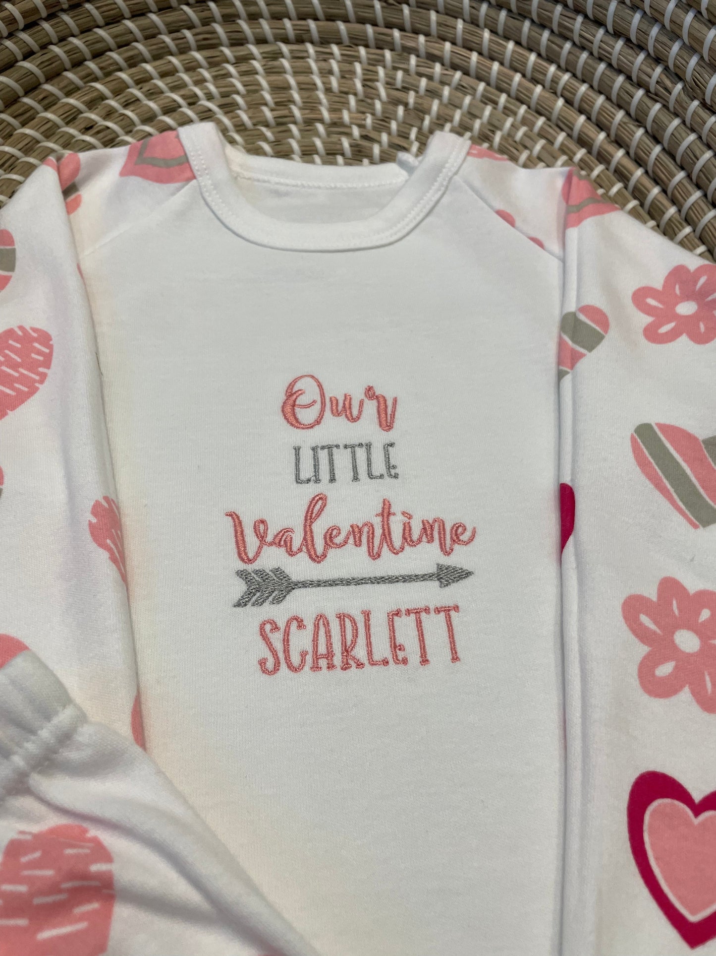 Personalised Valentines print pyjamas