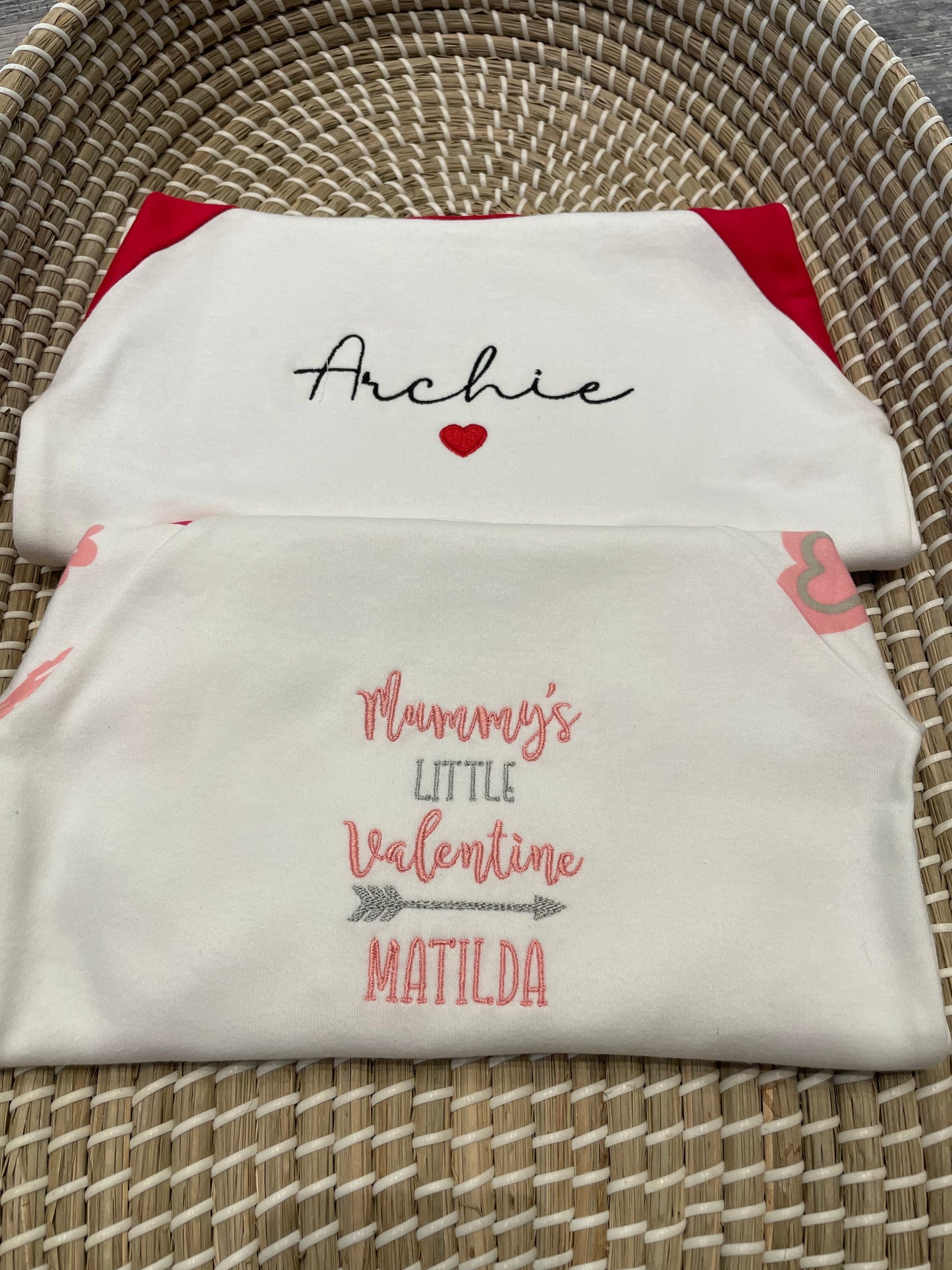 Personalised Valentines print pyjamas