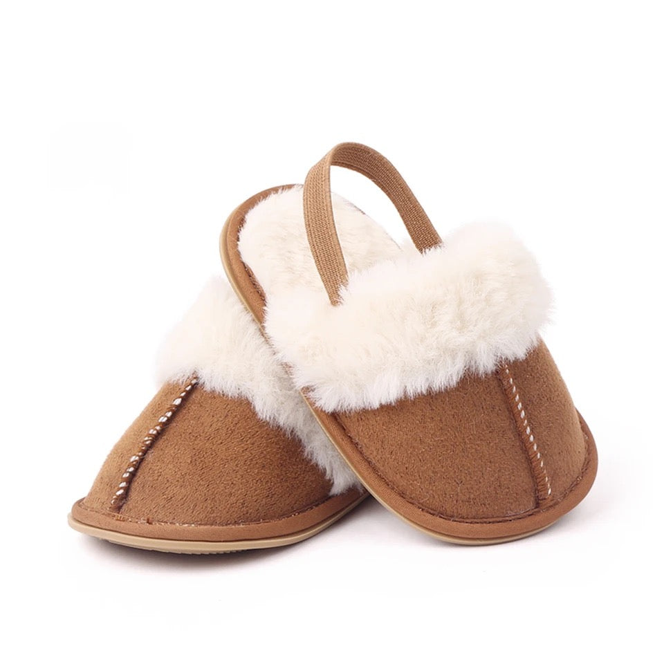 Fluffy baby slippers