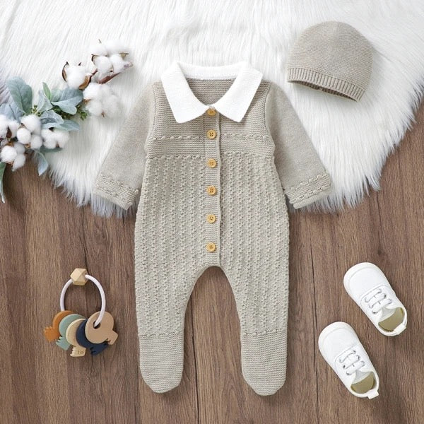 Grey knitted onesie