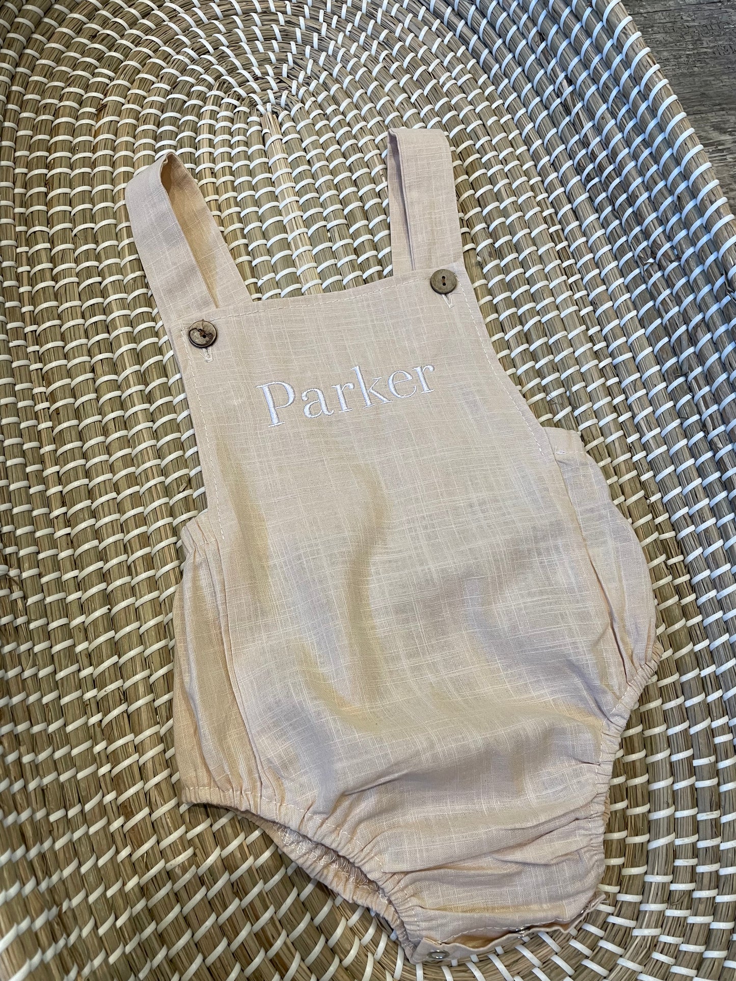 Personalised beige romper