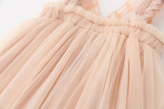 Butterfly tulle dress - Nude