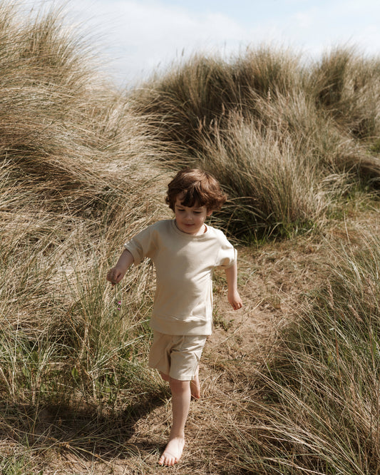 Personalised beige T-shirt and short sets