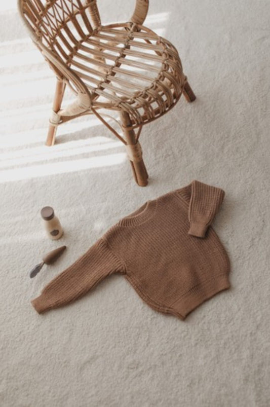 Hand knitted chocolate  jumper