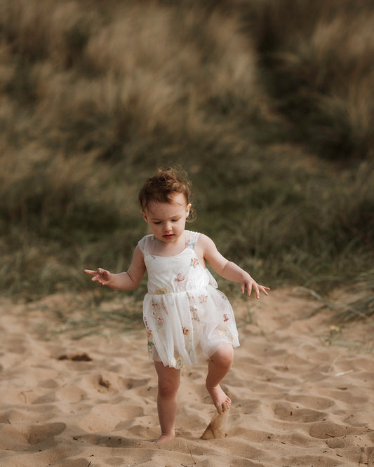 Forget me not romper - white