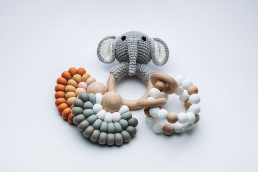 Grey elephant rattle