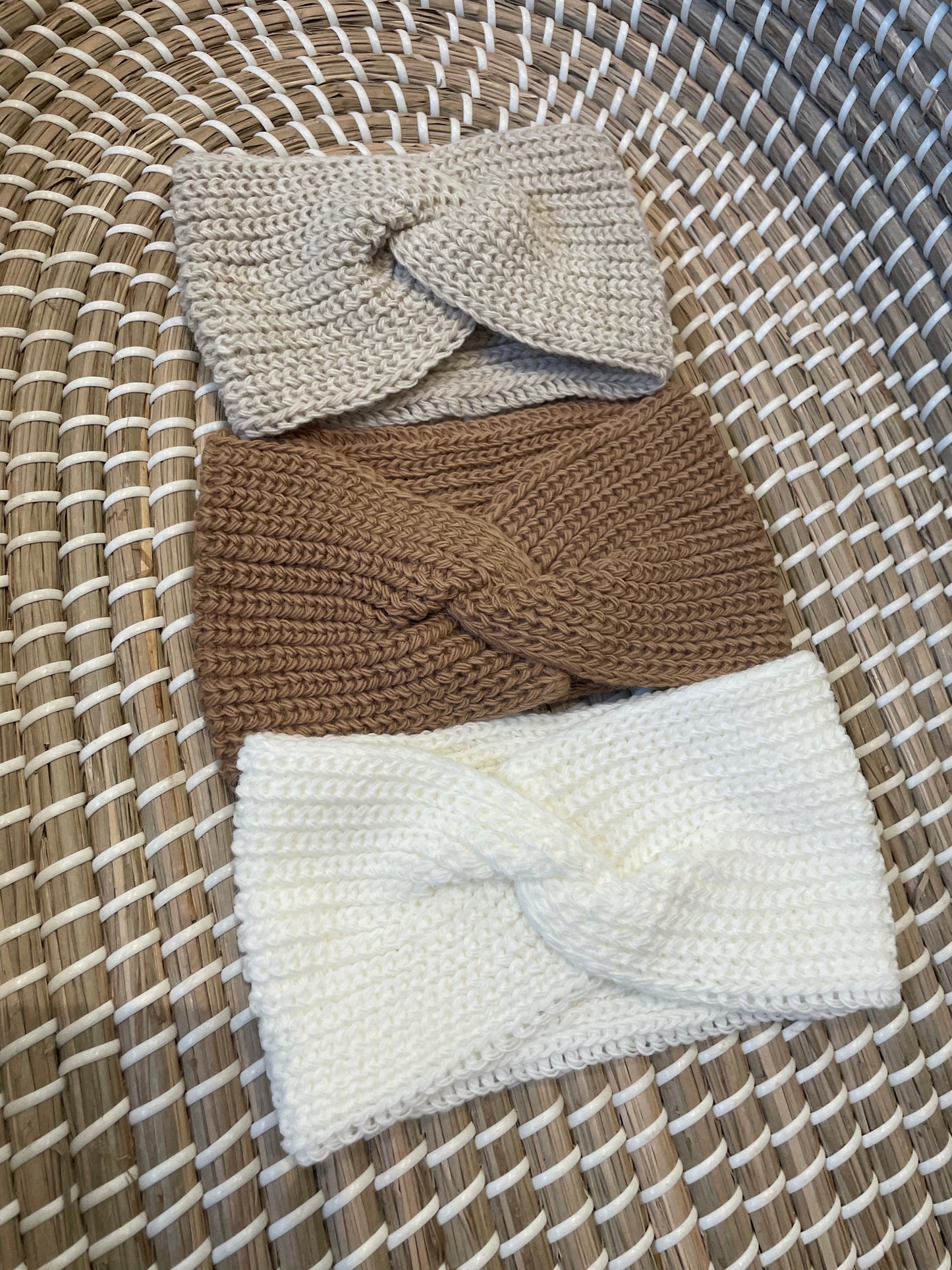 Hand knitted headbands