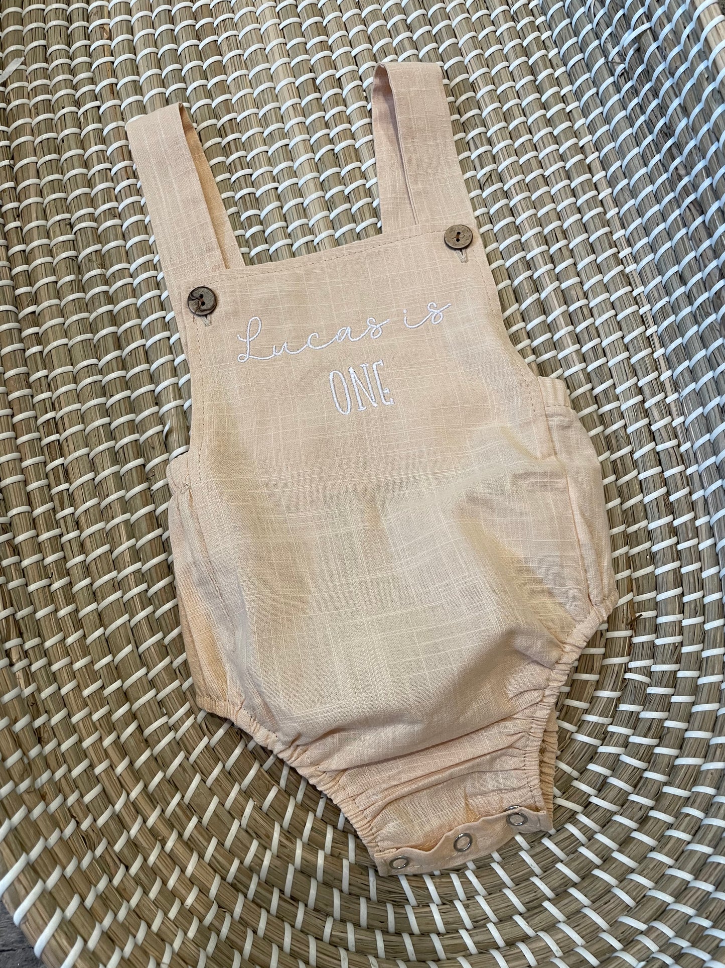 Personalised beige romper