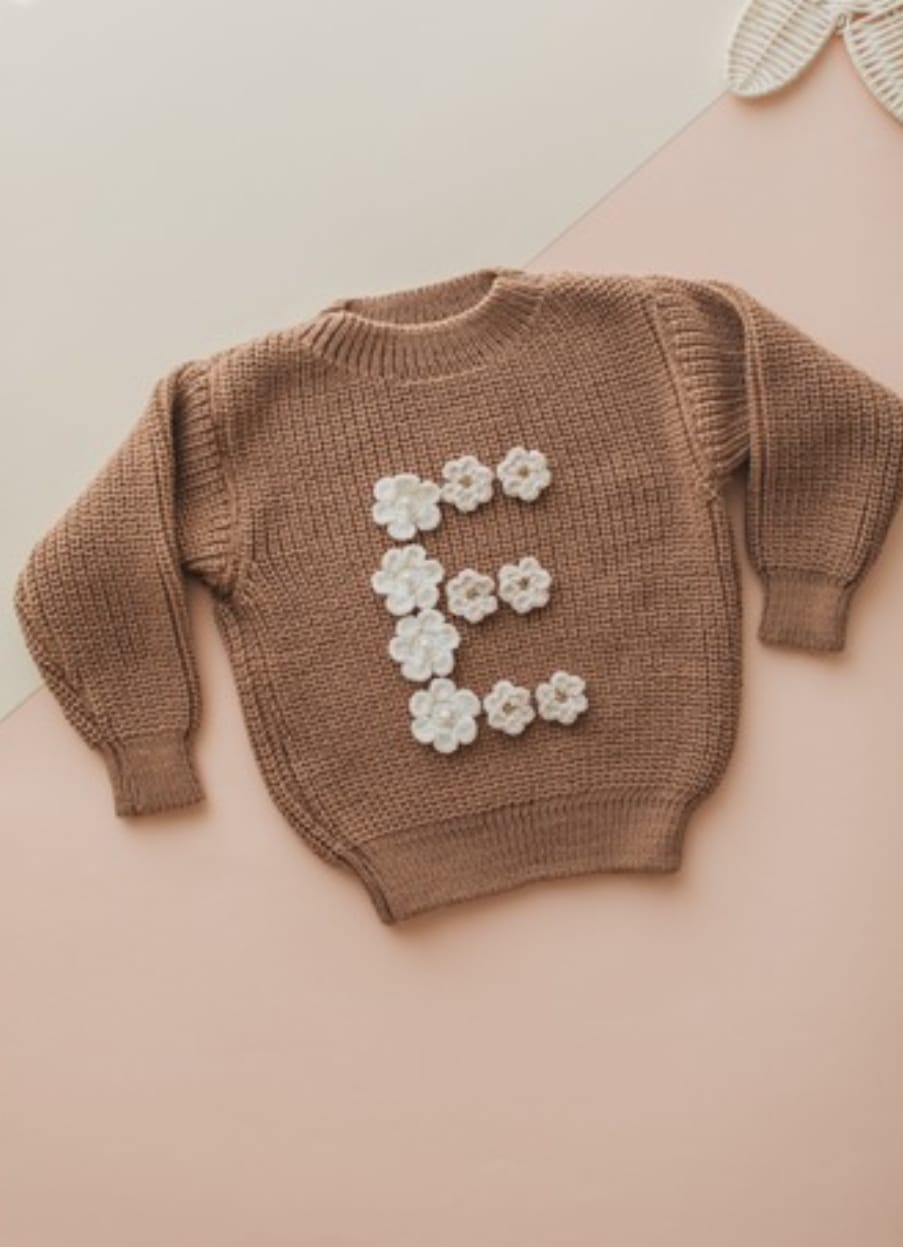 Hand knitted chocolate  jumper