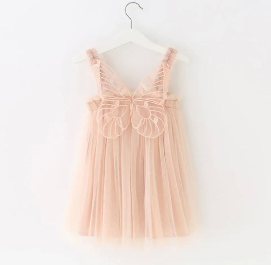 Butterfly tulle dress - Nude