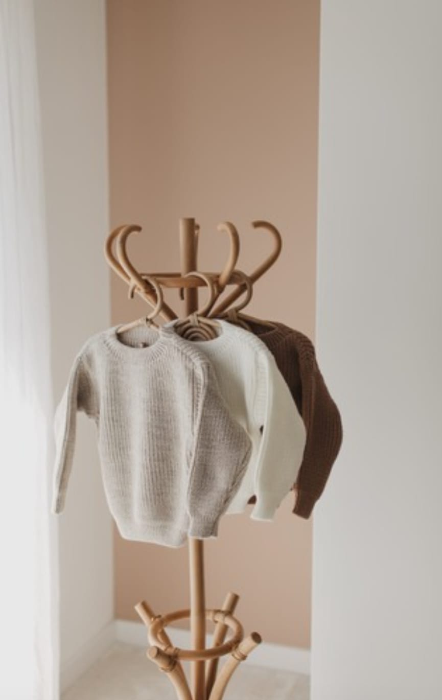 Hand knitted grey/beige jumper