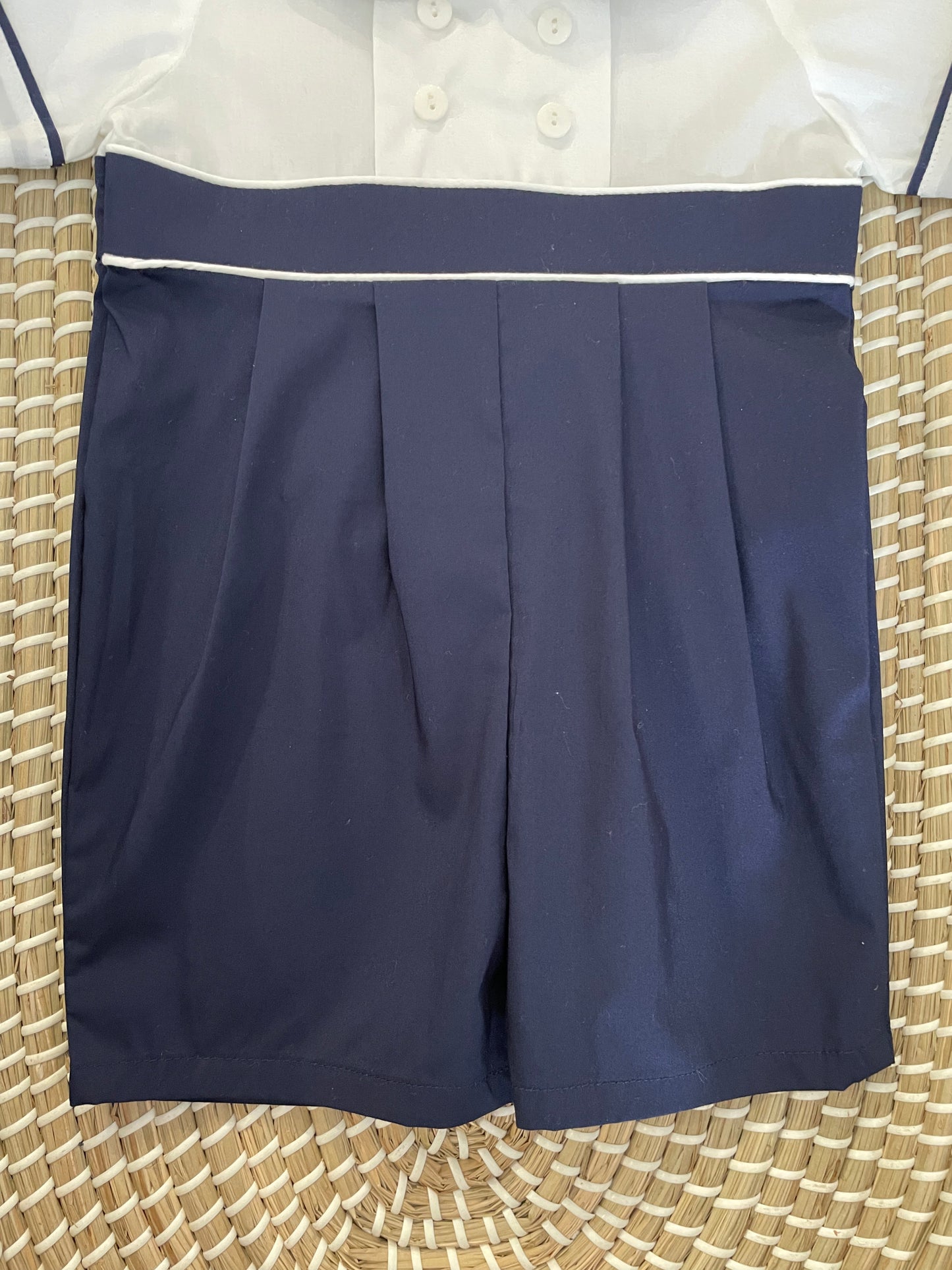 The Jasper White & Navy playsuit