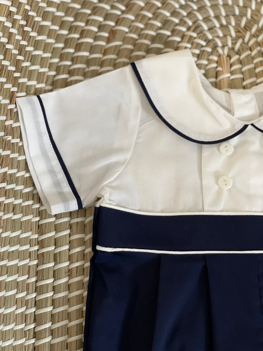 The Jasper White & Navy playsuit