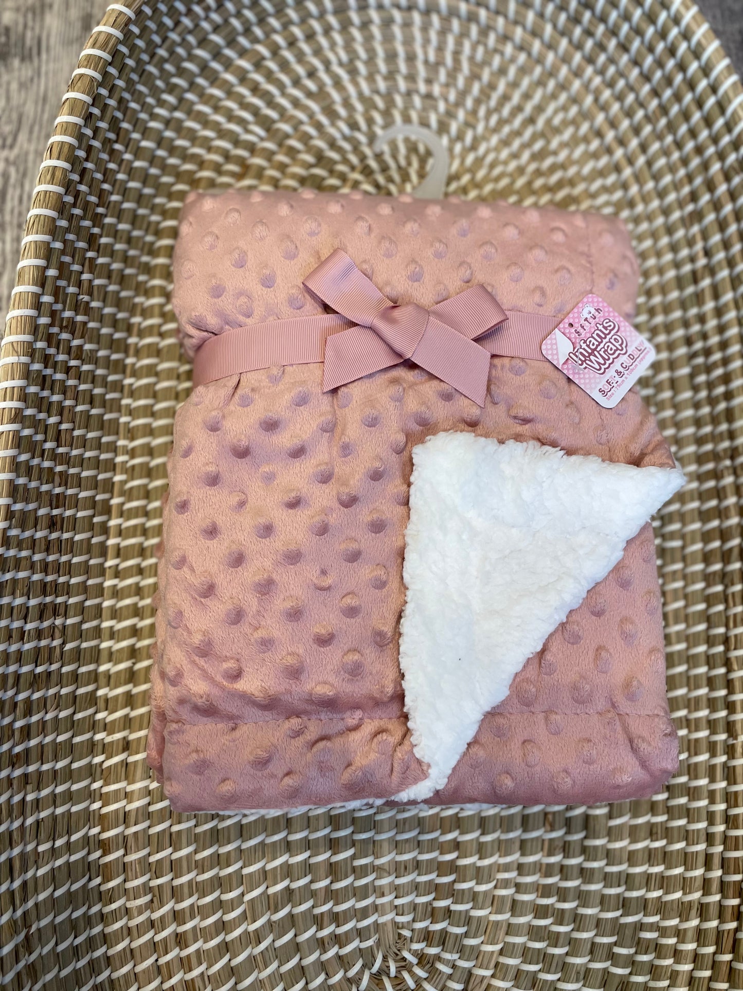 Personalised Dusty Rose deluxe baby wrap blanket