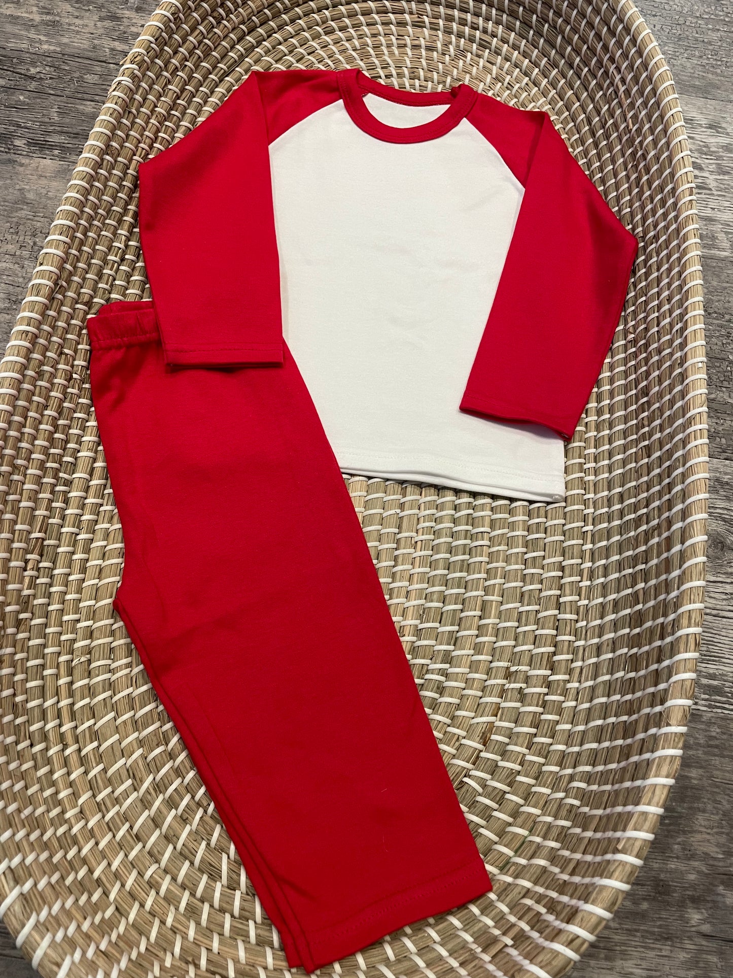 Personalised red & white pyjamas