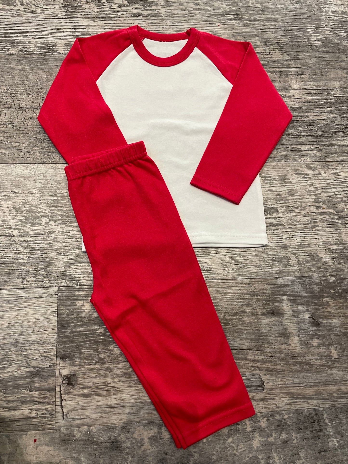 Personalised red & white pyjamas