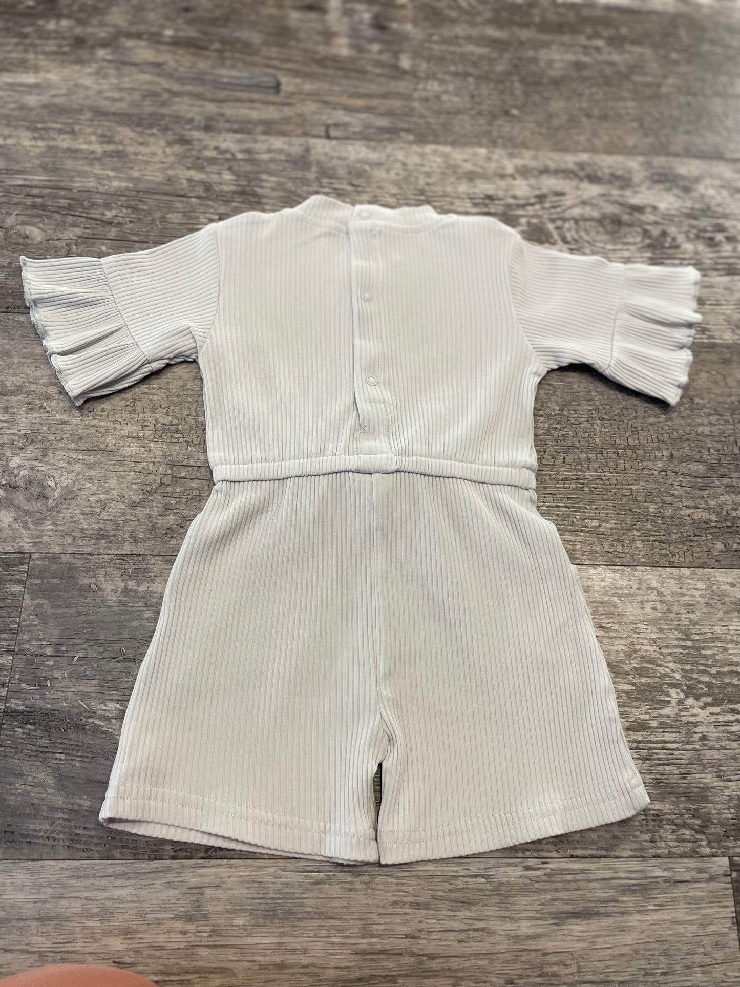 Ribbed bow romper