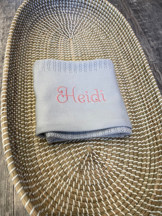 Personalised grey cellular blanket