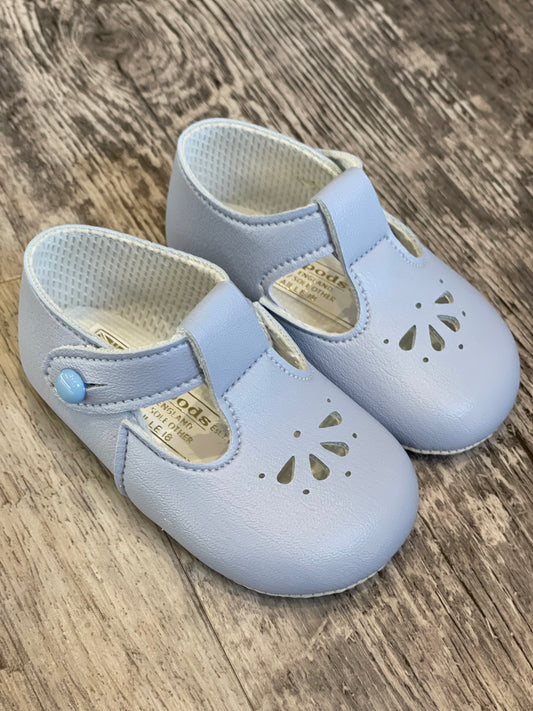 Blue T Bar pram shoes