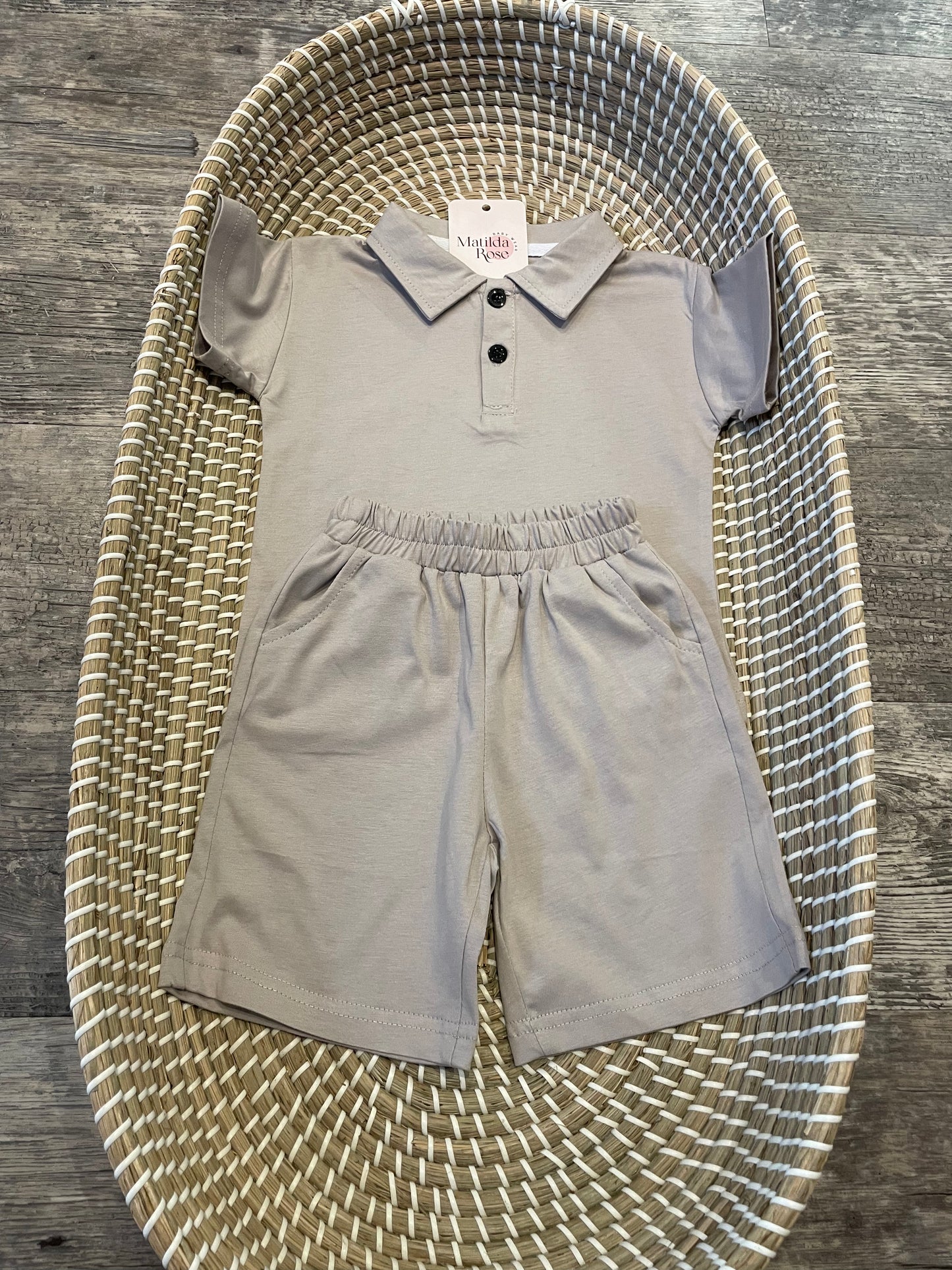 The personalised grey polo set