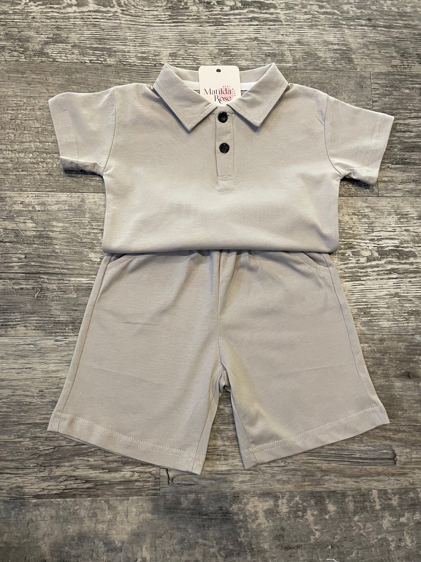 The personalised grey polo set